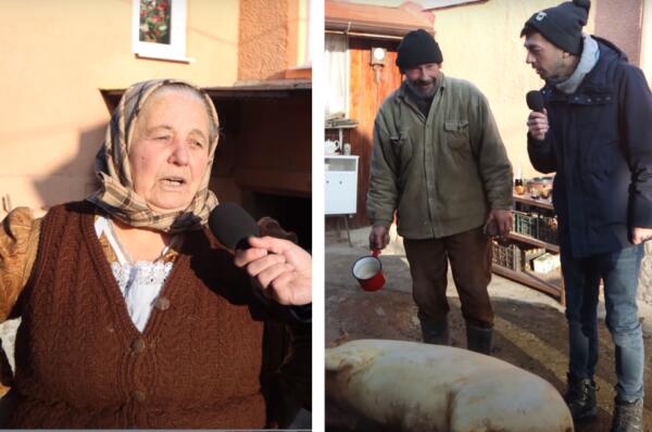 VIDEO. Bunica Lenuta din Chinteni a taiat porcul