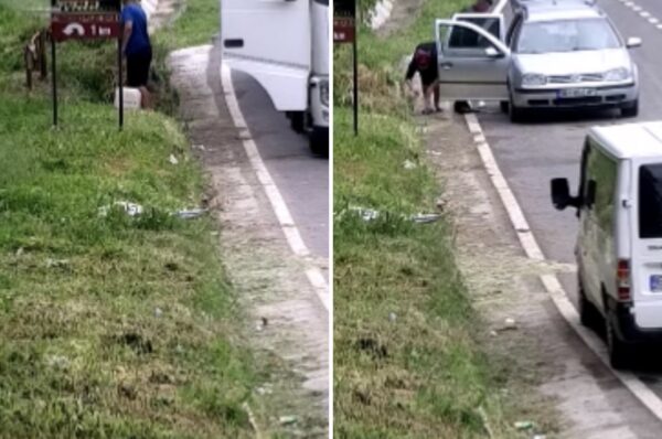 Exemplu pentru Cluj! Masina unui sofer din Bihor, surprins in timp ce arunca deseuri pe margininea drumului a fost confiscata.
