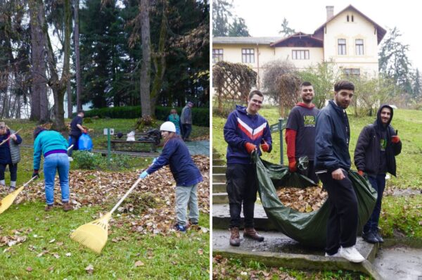 200 de studenti de la UBB au dat o mana de ajutor pentru ecologizarea si curatarea Gradinii Botanice. Galerie FOTO