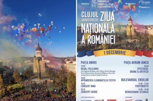 Cluj-Napoca sarbatoreste Ziua Romaniei in mai multe locatii din oras. Programul complet