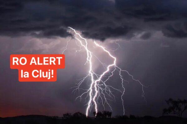 Cluj-Napoca sub alertă extremă! Clujenii au primit mesaj RO ALERT. Intensificări ale vântului si vijelii. 40 l/mp