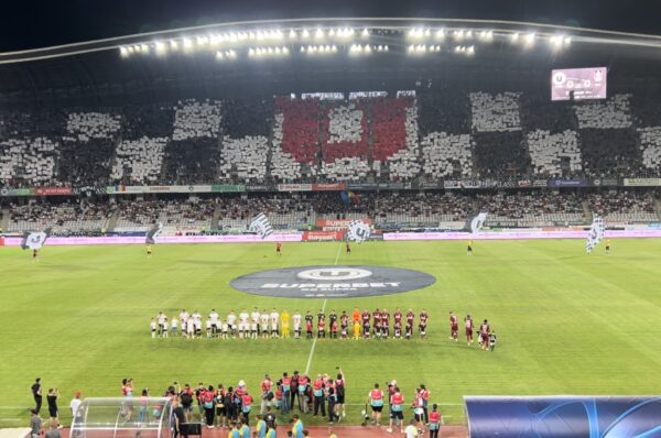 VIDEO. Coregrafie impresionanta pe Cluj Arena la derbyul U Cluj vs. CFR Cluj.