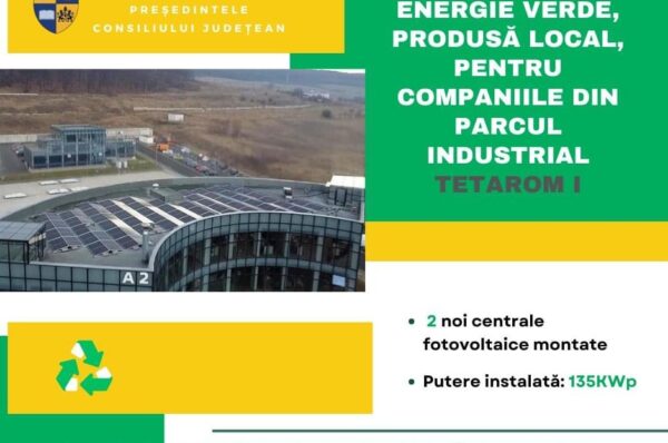 Energie verde produsă local pentru companiile din Parcul Industrial Tetarom.