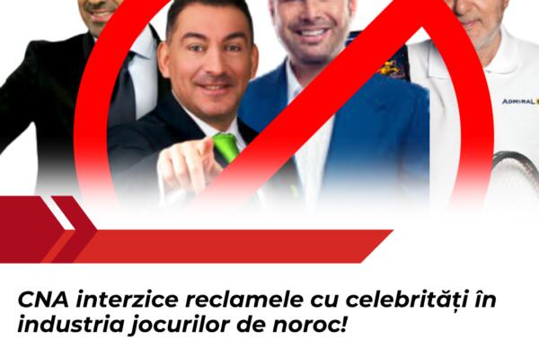 O veste bună! CNA interzice reclamele cu celebrități în industria jocurilor de noroc!