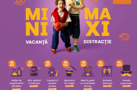 Programul mini-vacanței la Iulius Mall Cluj, 26 octombrie - 1 noiembrie: ateliere, magie, mascote Disney, teatru de păpuși și Parada Costumelor.