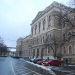 Clădirea centrală a Universității Babeș-Bolyai din Cluj-Napoca, fotografie de arhivă