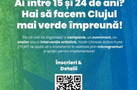 Afișul oficial Youth Climate Action Fund Cluj pentru tineri de 15-24 de ani