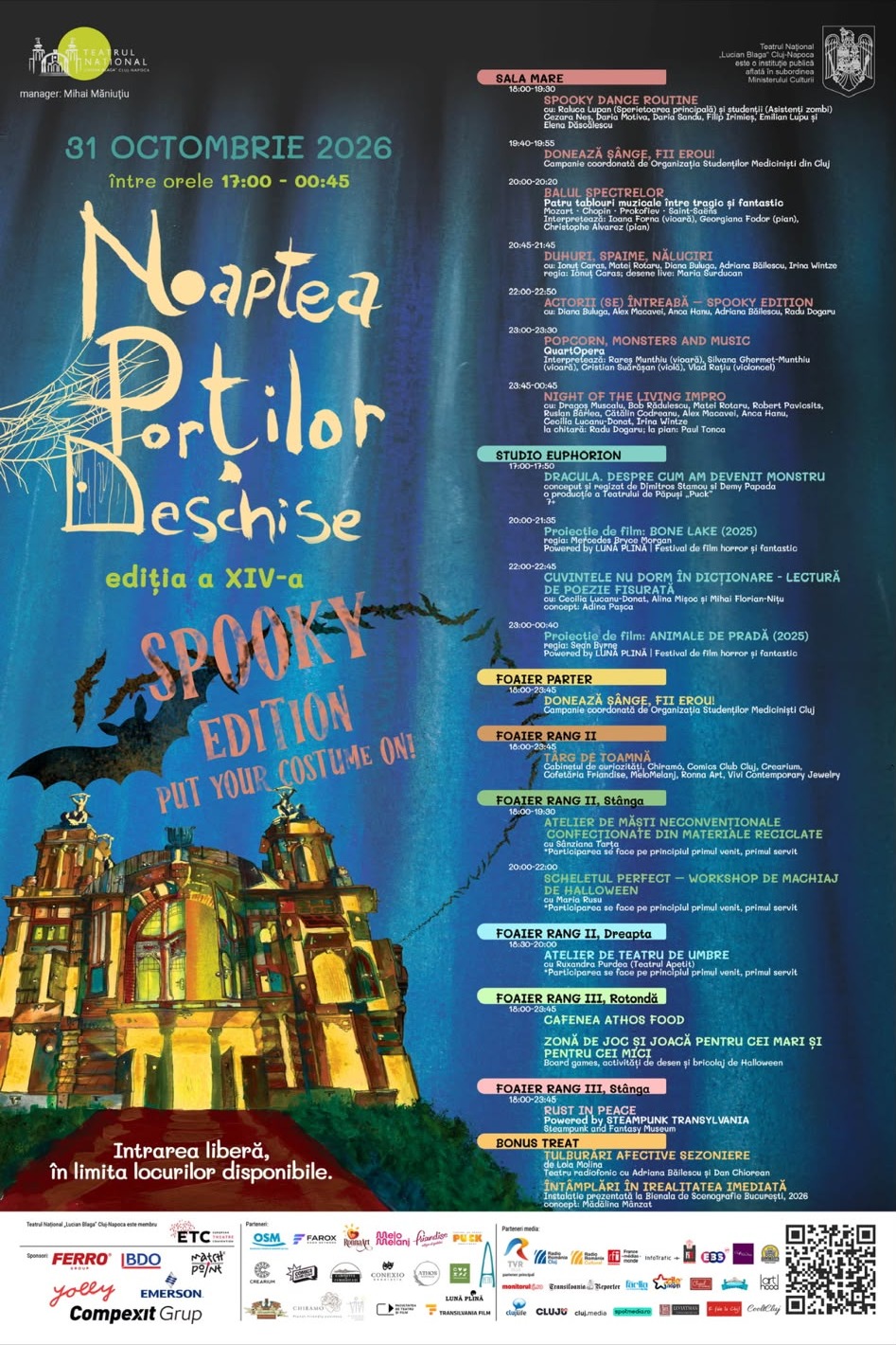 Afișul evenimentului Noaptea Porților Deschise, ediția a XIV-a, Spooky Edition