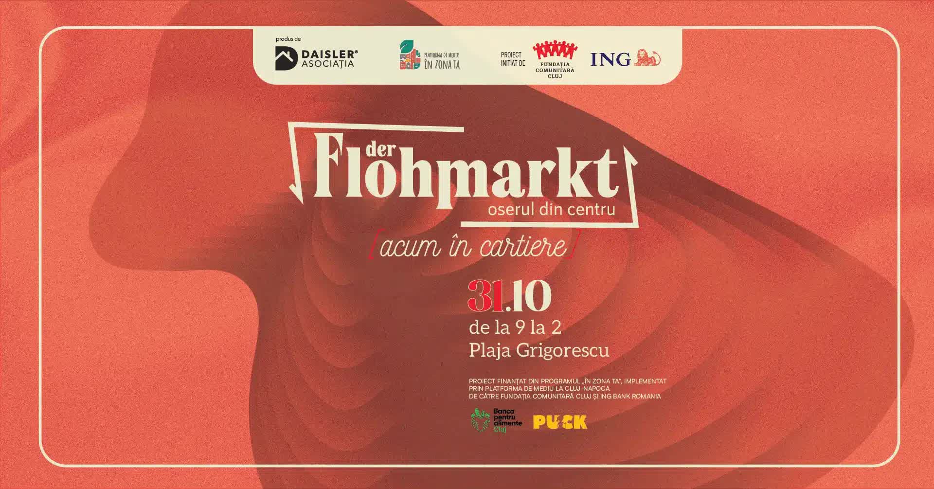 Afișul evenimentului Der Flohmarkt pe Plaja Grigorescu, 31 octombrie (foto: Der Flohmarkt / Asociația Daisler)
